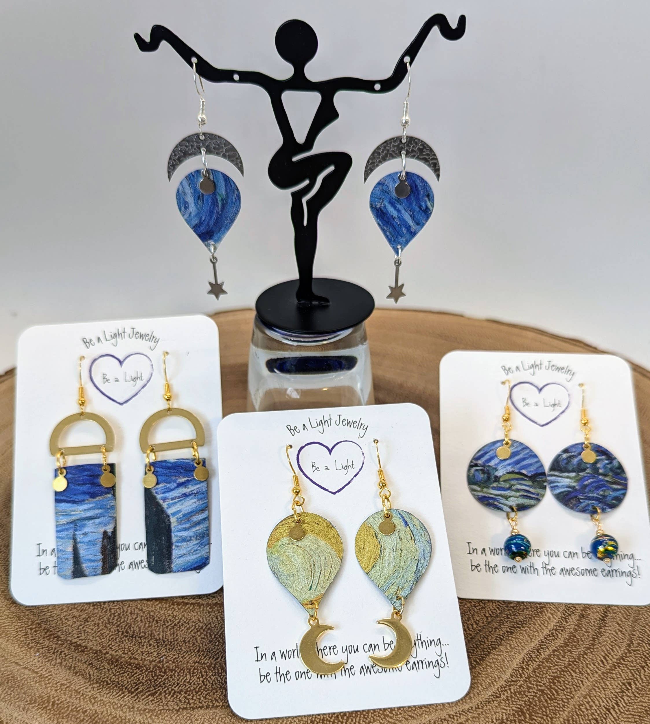 Be a Light Jewelry - Wholesale Dangle Earrings - Van Gogh earrings, Art earrings, set of 12, Collection #52