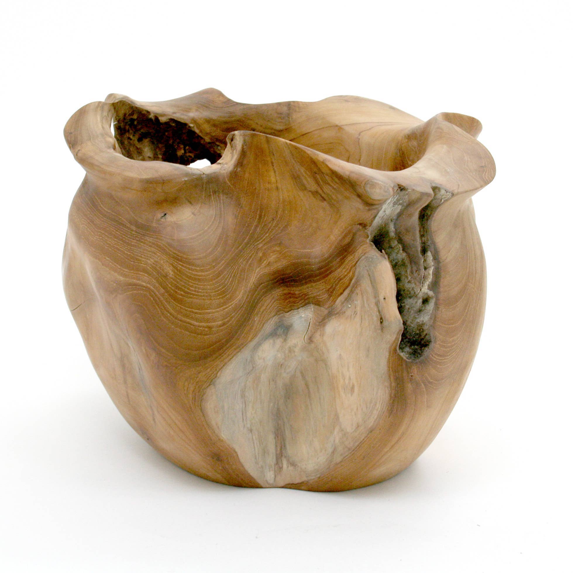 Modern Eastern by Contrast Inc. - Wholesale Vase - Teak Root Fluted Wave Pot