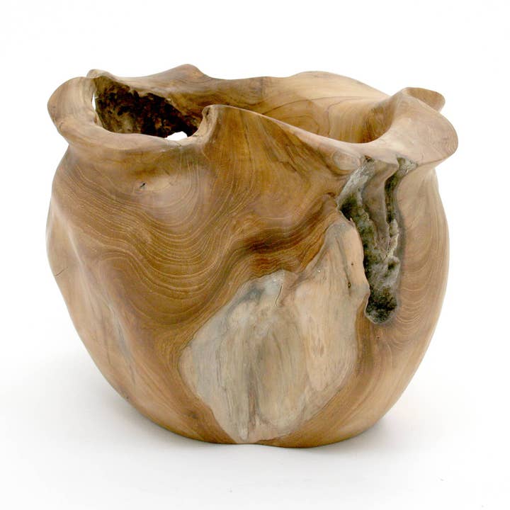 Modern Eastern by Contrast Inc. - Wholesale Vase - Teak Root Fluted Wave Pot0