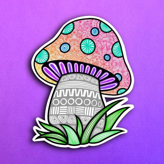 Mushroom Sticker for wholesale by Zenspire Designs