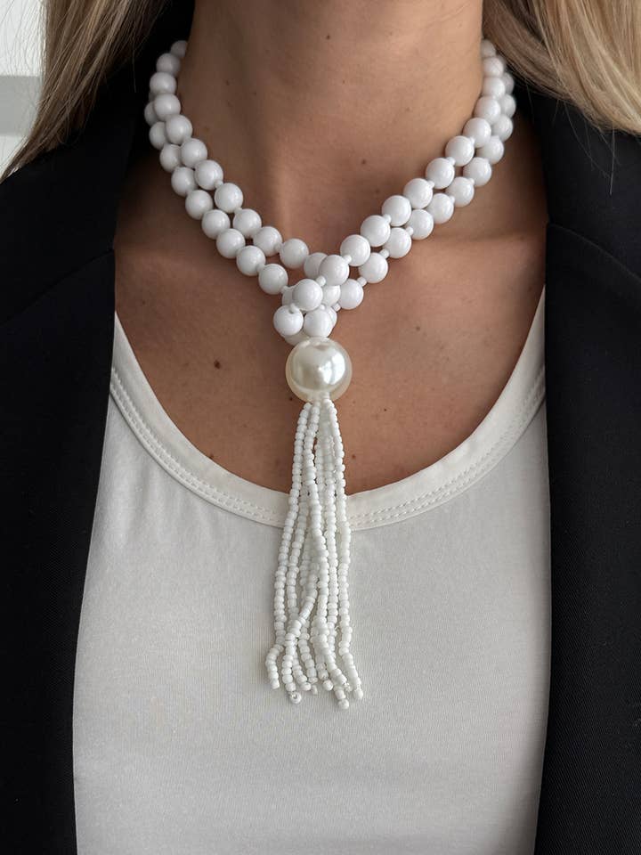 Lariat Cascade de Perles pour la vente par Lyonlee