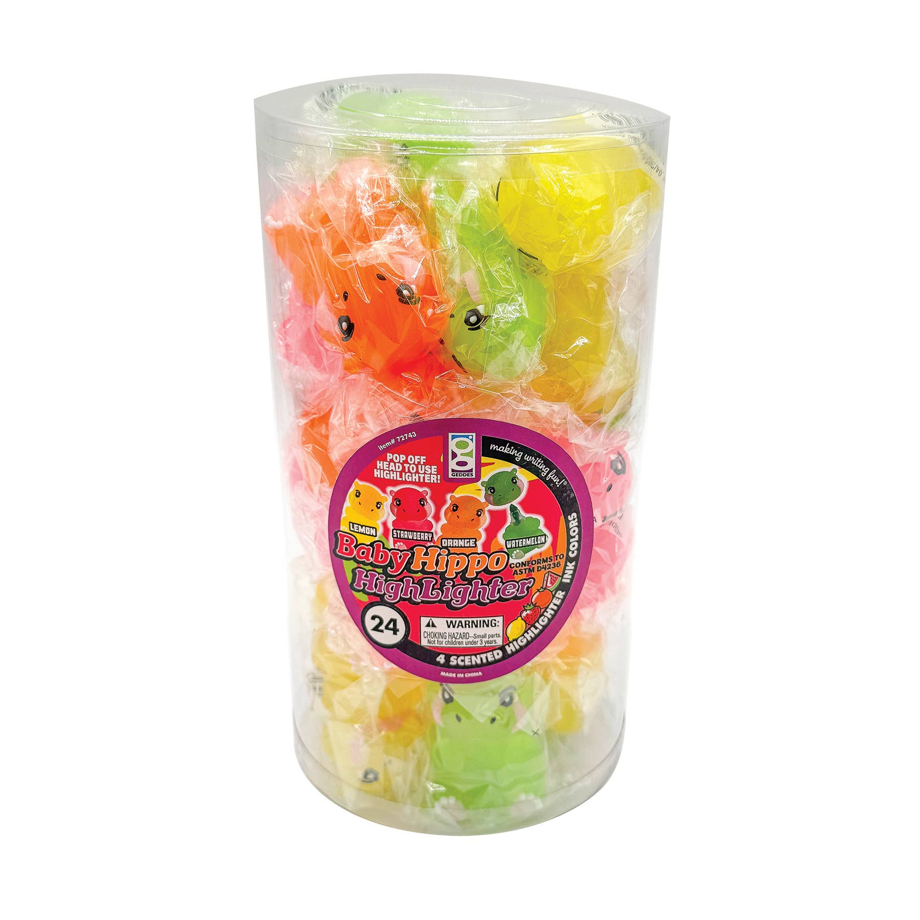 Geddes – wholesale Färgmarkering – DOFTANDE BABYFLY FLODHÄST HIGHLIGHTER 24/STYCK5