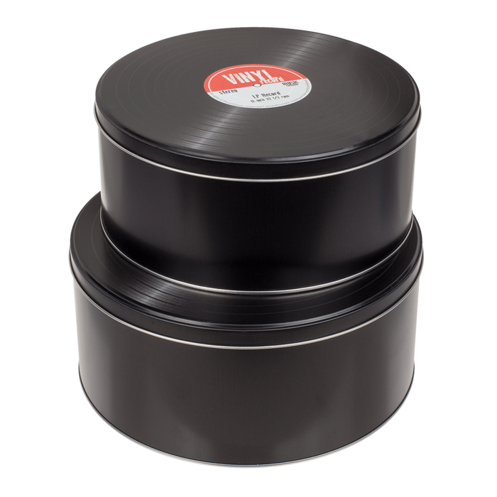 Out of the blue KG - Wholesale Decorative Box - Round metal tin, vinyl record,3