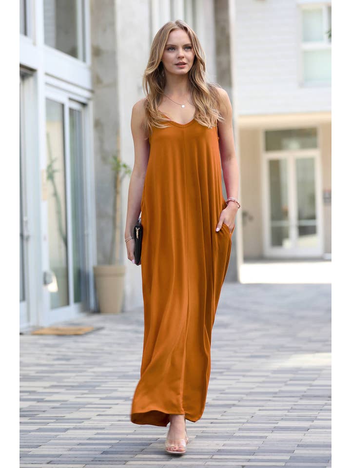 42POPS - Wholesale Dress - Women's - `...Maxi Dress w/ pockets