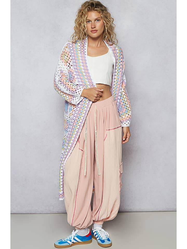 Pol Clothing - Wholesale Cardigan - Women's - Long Sleeve Crochet Various Colors Cardigan11