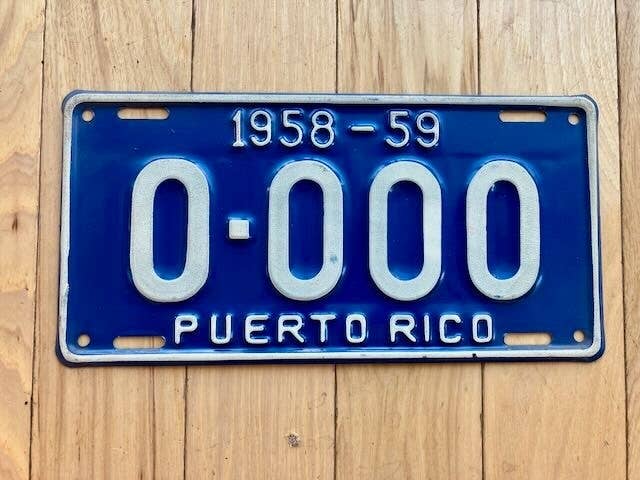 1958 Puerto Rico Sample License Plate for wholesale by RusticPlates
