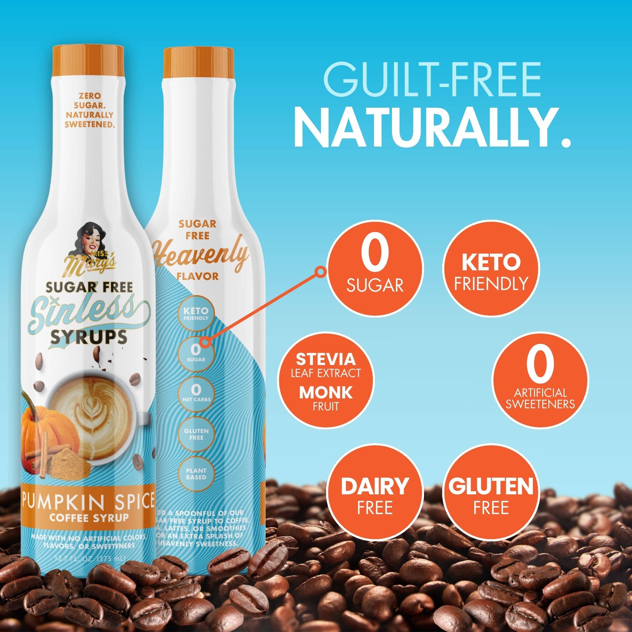 Miss Mary's Mix - Wholesale Flavored Syrup - Pumpkin Spice Sugar Free Sinless Syrup3