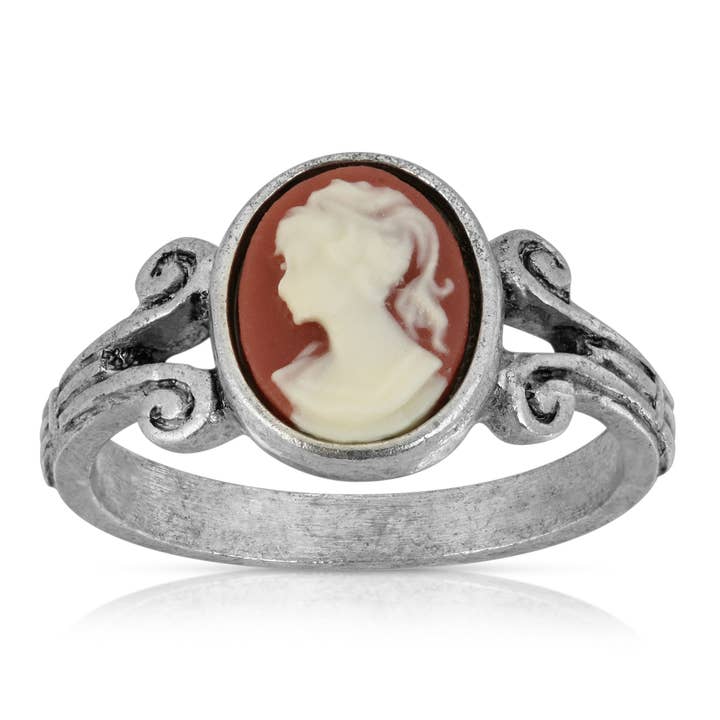 1928 Jewelry Oval Carnelian Cameo Ring Size 7 for wholesale by 1928 Jewelry