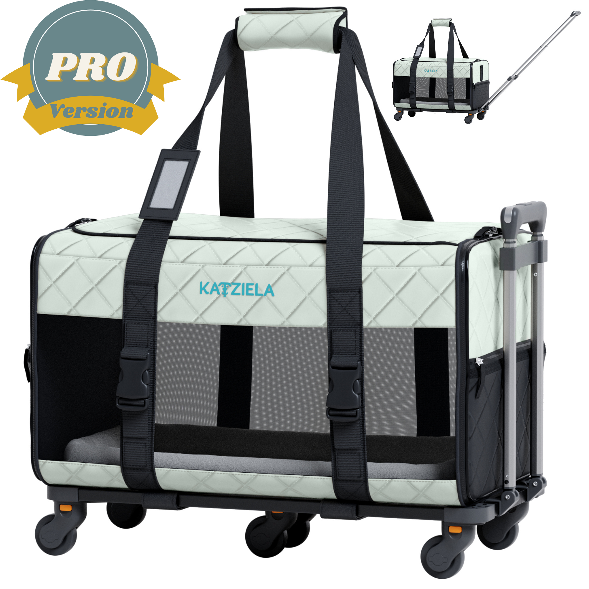 Katziela – Großhandel Haustier-Transportbox – Katze/Hund – Katziela® Chariot PRO Tragetasche für Haustiere, gesteppt9