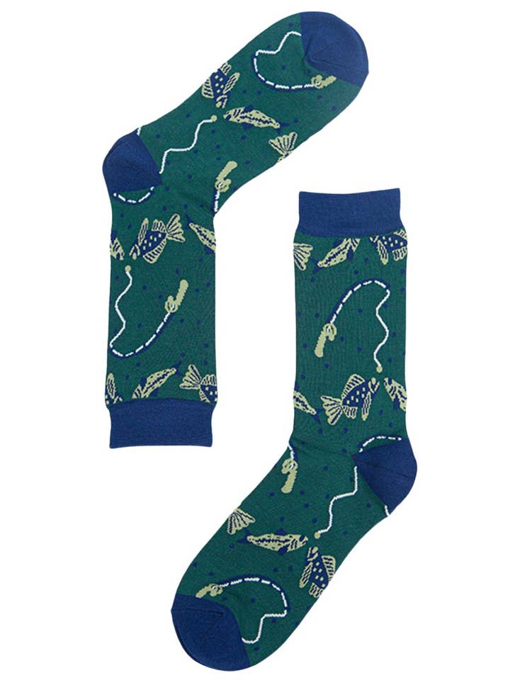 Sock Talk – Großhandel Socken – Herren – Bambussocken für Herren, Angelsocken, Neuheit, Angler-Fischsocken