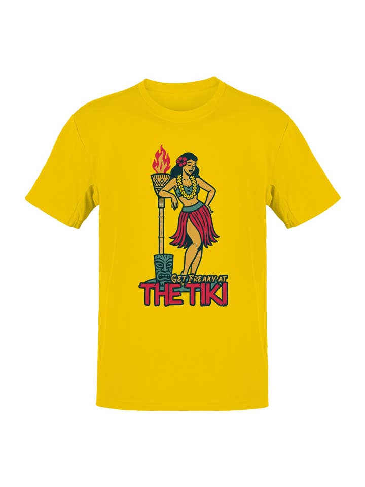 Tropische Tiki-Vibes Design Herren T-Shirt für den Großhandel von TShirtGuys.com