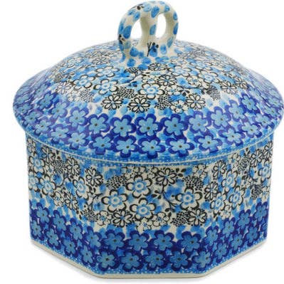 Bocal à bretzels 6" Out Of Blue UNIKAT pour la vente par Polmedia Polish Pottery