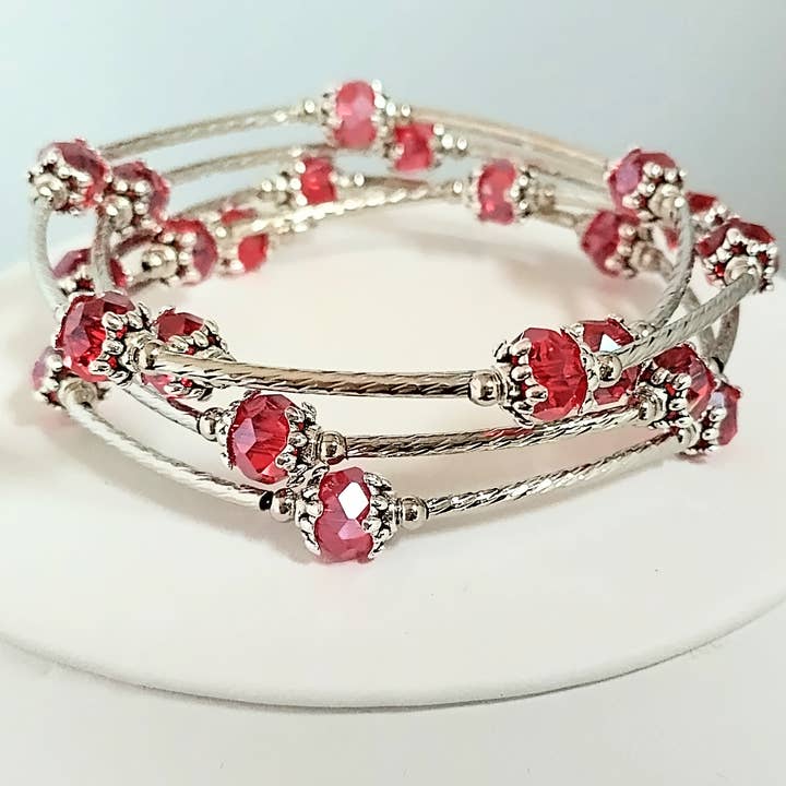 Piccadilly Pendants - Vente Bracelet manchette - Bracelet à mémoire de forme en cristal, bracelet facile à enfiler5