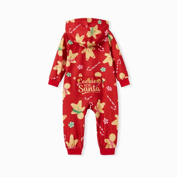 Red Christmas Family Gingerbread Man Onesies ( Flame Resistant ) for wholesale on Faire