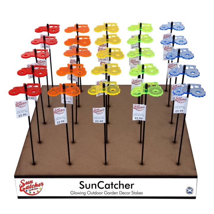 Trevor Tractor Sales Display for wholesale by SunCatcher Garden Decor