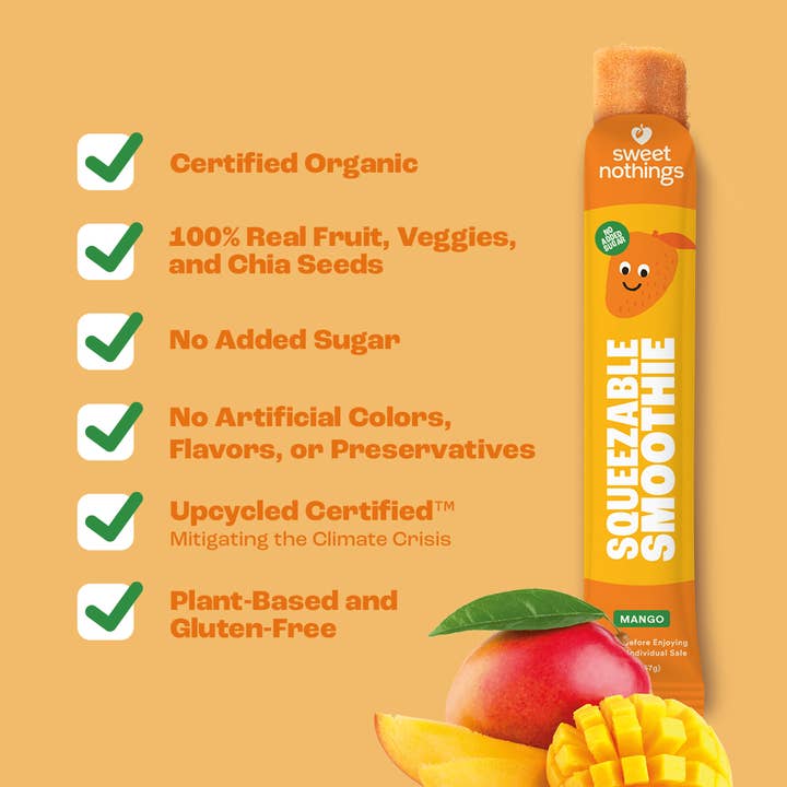 Sweet Nothings - Wholesale Fruit Snacks - Mango Carrot Squeezable Smoothie - Freeze At Home