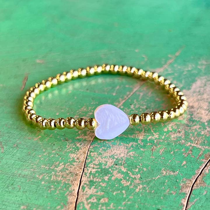 Love and Honor Jesus LLC - Wholesale Beaded Bracelet - Single Shell Cross or Heart Gold Beaded Bracelet1