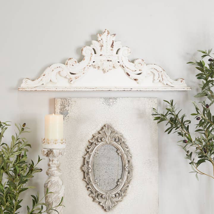 UMA Home Decor - Wholesale Wall Accent - French Country White Wood Wall Decor