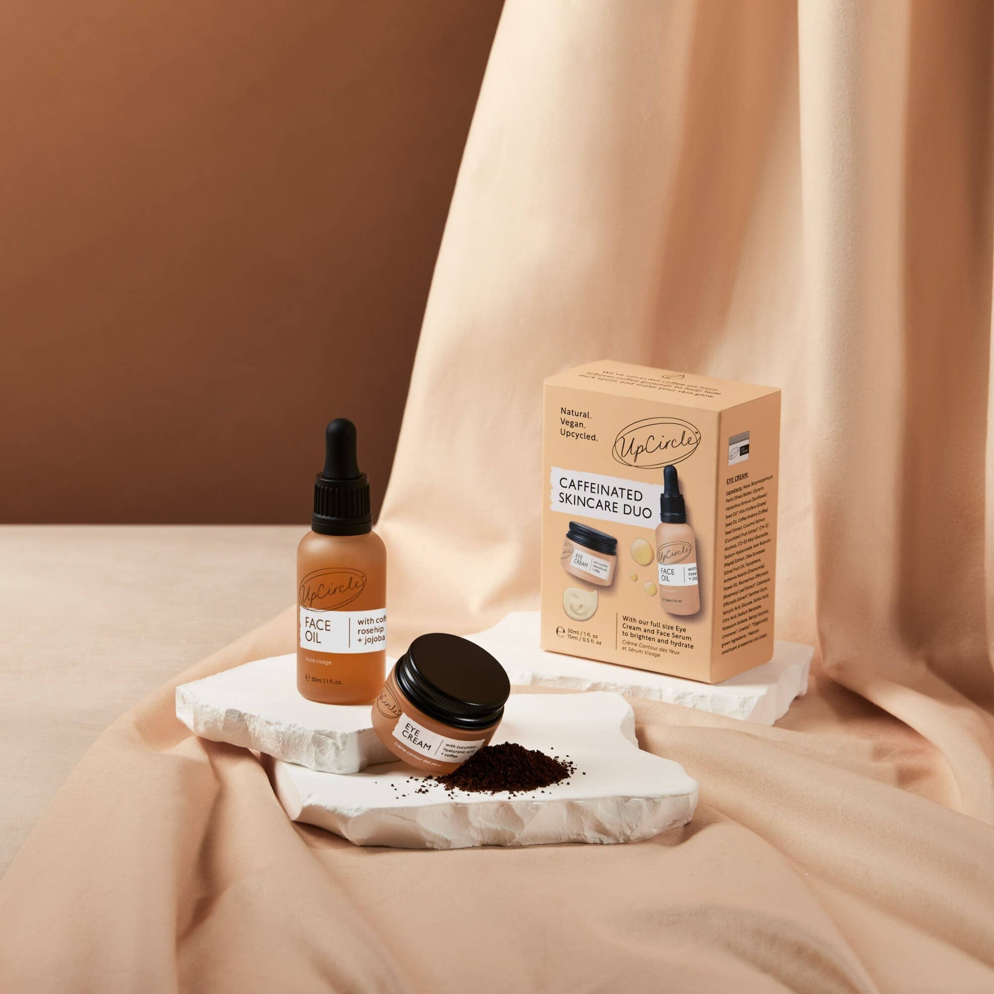 UpCircle Beauty Europe - Vendita all'ingrosso Kit per la cura del viso - Regalo Benessere Vegano Eco-Friendly - Duo Cura della Pelle Spa Caffeinato Riempitivo per Calze15