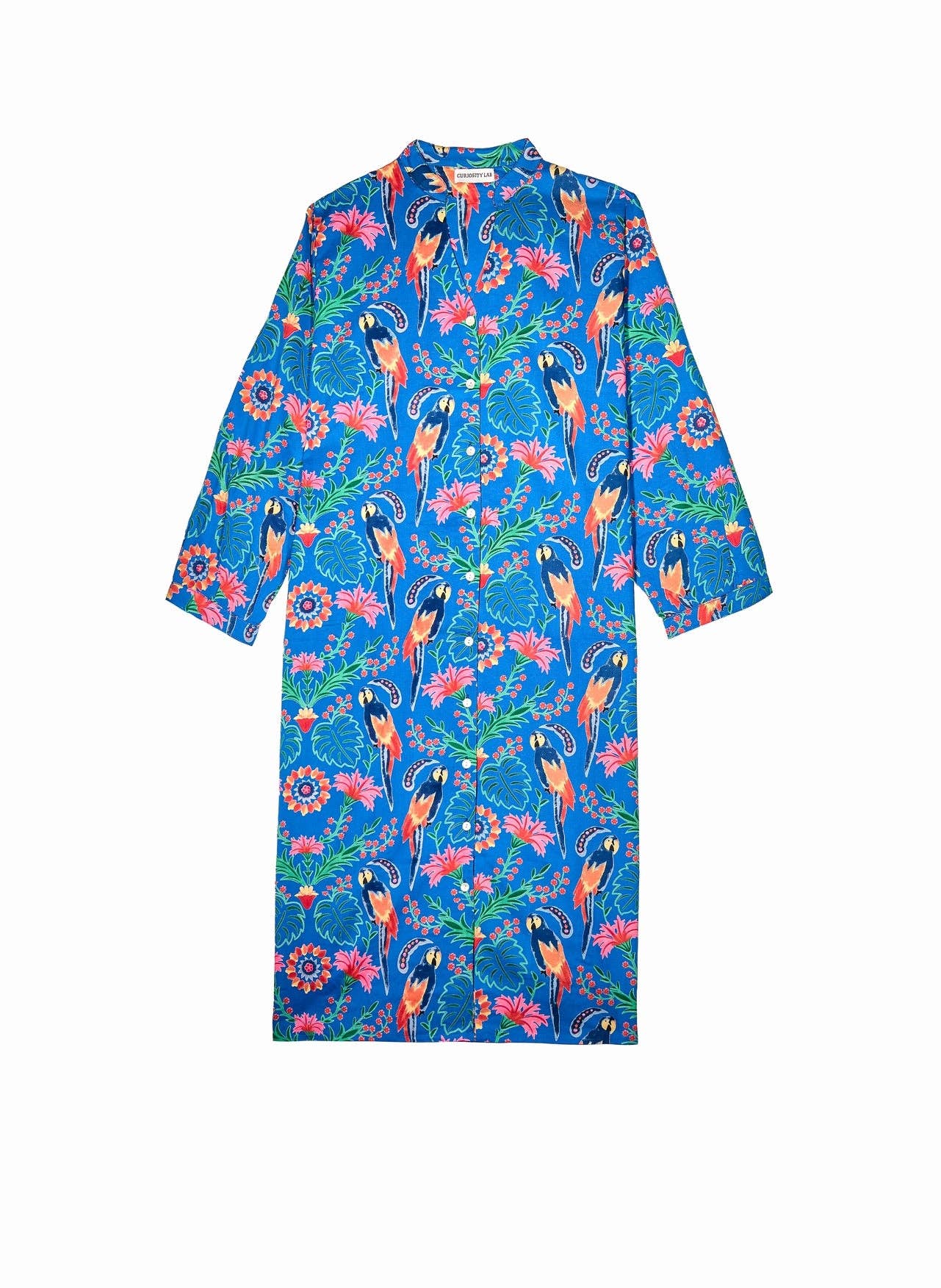 Curiosity Lab - Wholesale Dress - Women's - Night Dress Straight cut long sleeve Indian cotton8