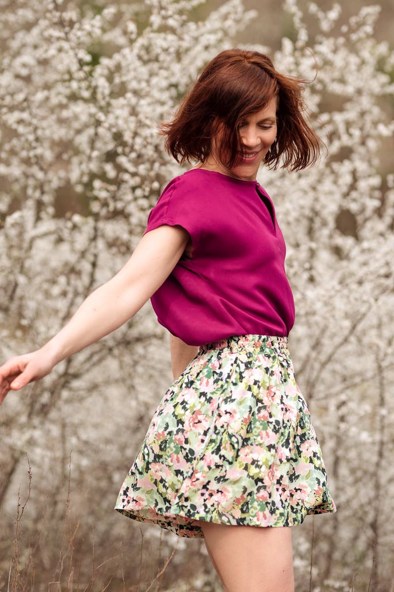 Eglantine et Zoé - Wholesale Fabric - Ecovero Pink Magenta Viscose Twill Fabric10