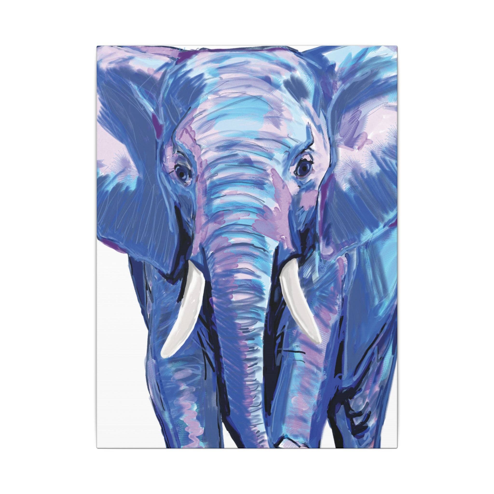 Blue Cava - Wholesale Art Print - Blue and Pink Elephant Canvas Art - Colorful Elephant Wall Décor72
