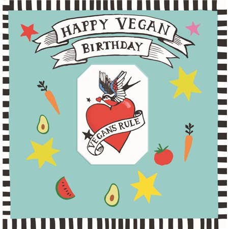 Tattoo Birthday Card - Vegan Birthday for wholesale by Sooshichacha