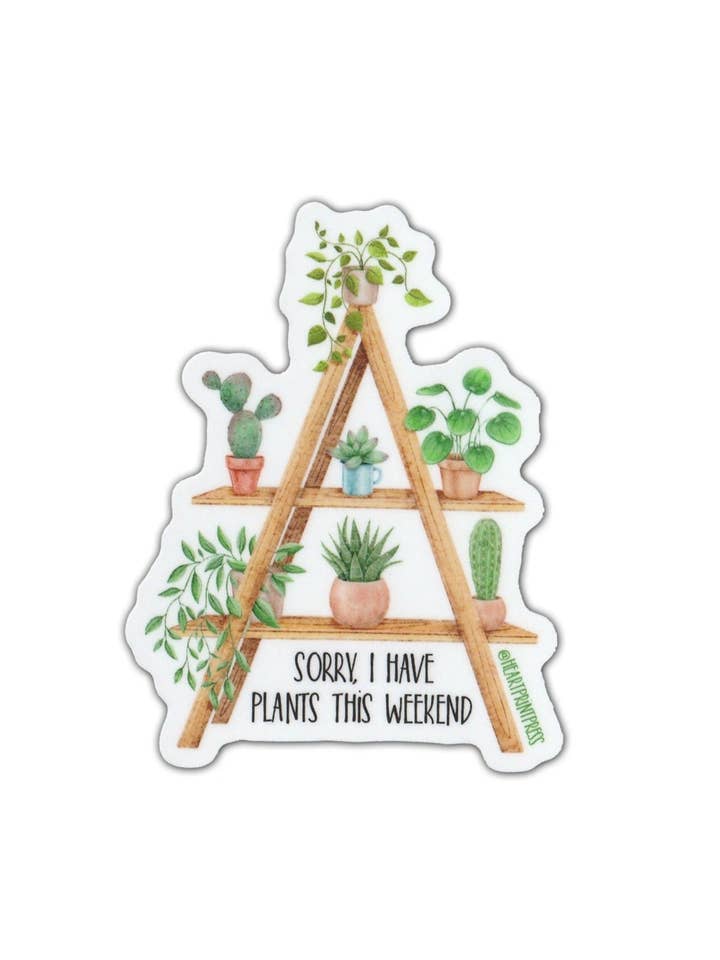 Plants this weekend - vinyl sticker for wholesale by Heartprint Press