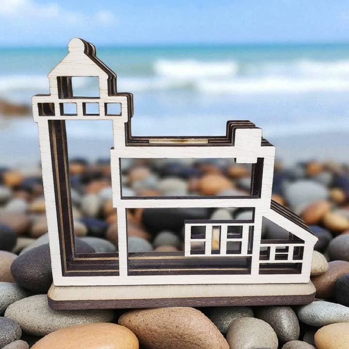 Copper Harbor Fyrtårn Michigan Havglas Udstilling, Medium for engroshandel hos Sea Glass Displays