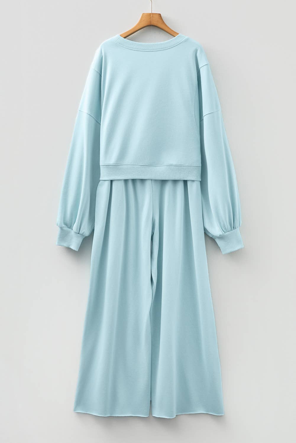 LA Society - Wholesale Lounge Set - Women's - LAS Drop Shoulder Pullover and Wide Leg Pants Set (S-XL)17