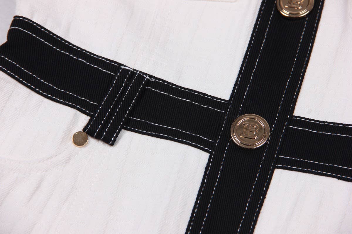 Productseeker - Wholesale Dress - Women's - DR038 Short-sleeved Dress With Gold Buttons6