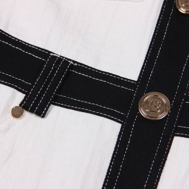 Productseeker - Wholesale Dress - Women's - DR038 Short-sleeved Dress With Gold Buttons6