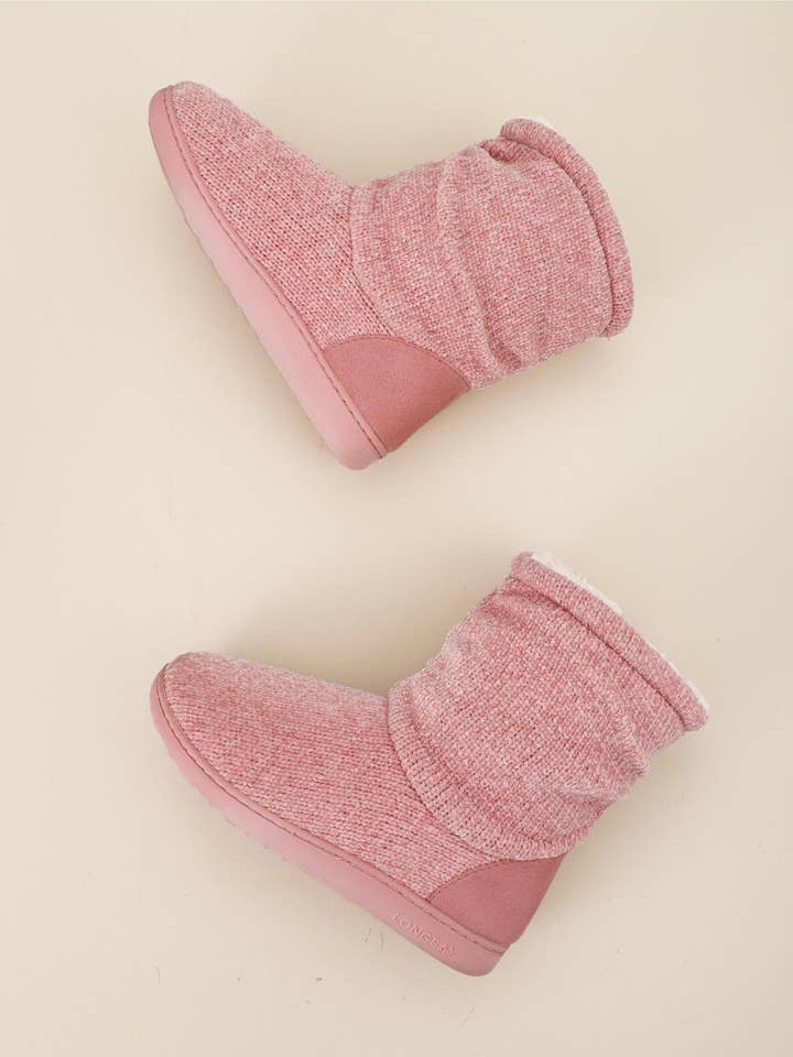 LongBay - Vente Bottines – femme - Chaussons bottillons en tricot chenille pour femmes Fuji7