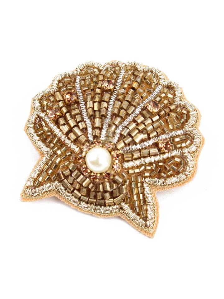 GOLD SHELL BROOCH for wholesale by My Doris