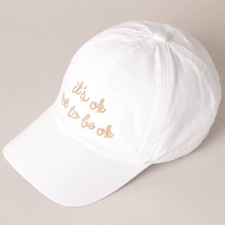 Fashion City - Wholesale Baseball Cap - Women's - It's Ok Not to Be Ok Embroidered Baseball Cap5