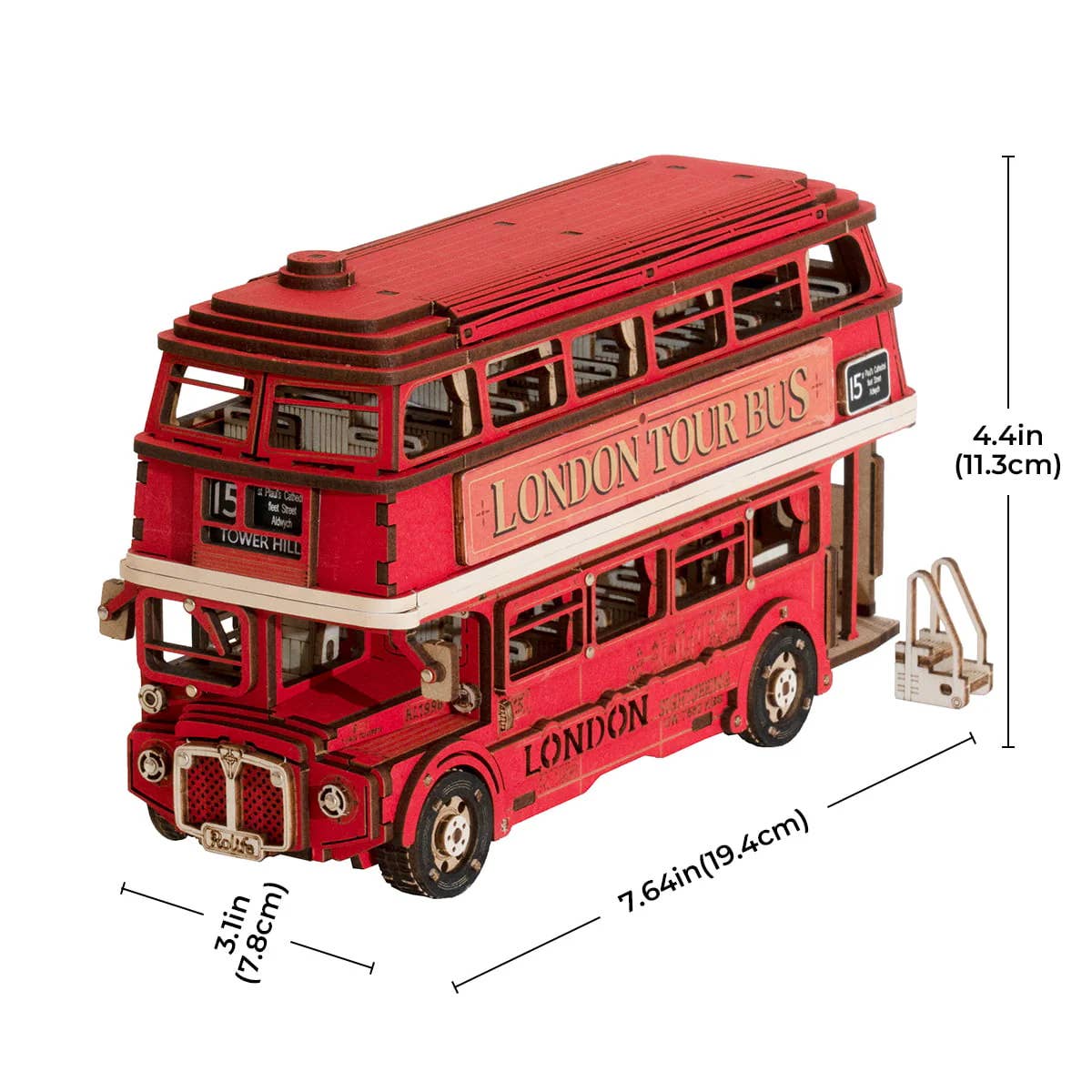 Magnote - Wholesale DIY Craft Kit - Rolife London Tour Bus Wooden 3D Puzzle2