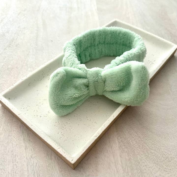 GreenWave - Wholesale Spa Headband - Coquette Beauty Spa Bow Headband Mint Green1