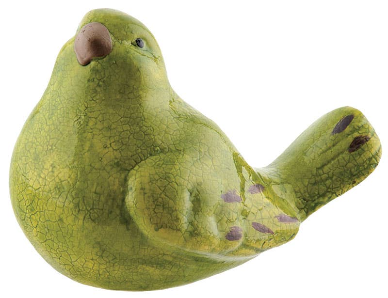 The Hearthside Collection - Vente Décorations de table - Objet de table décoratif en forme d'oiseau craquelé vert2