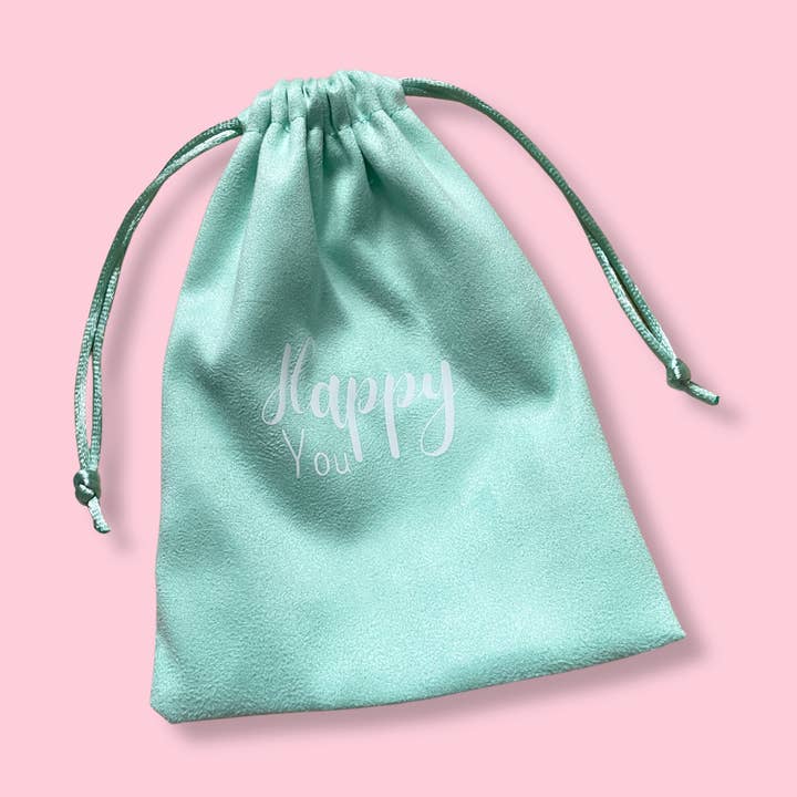 Gavepose - Happy you - vandgrøn - 12 x 16 cm for engroshandel hos Atelier Naholi
