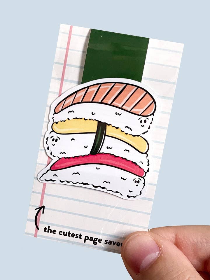 Sushi Stack Magnetic Bookmark for wholesale by Millie Paper Co.