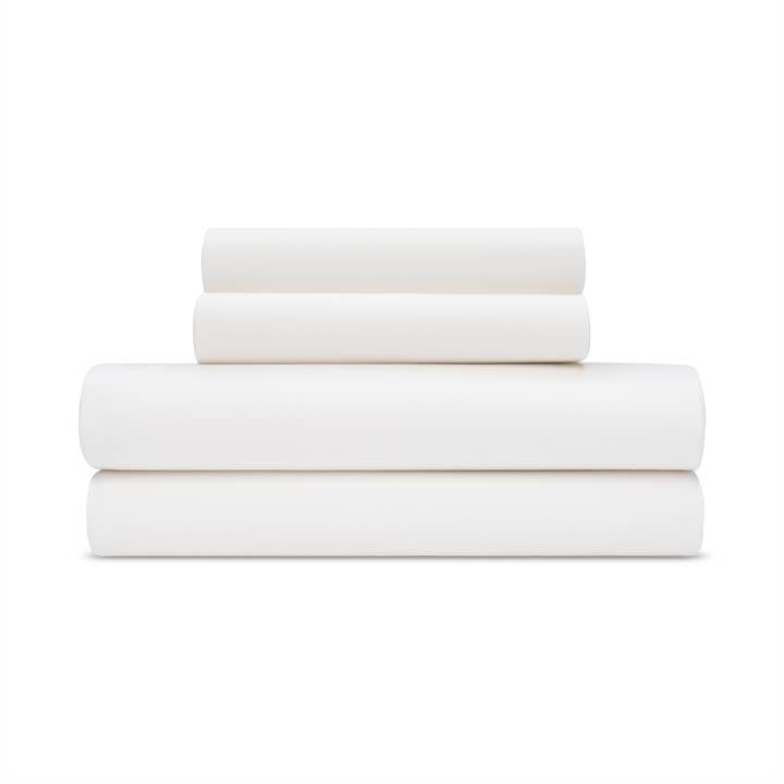 Jersey Knit Sheet Set in Cloud White for wholesale by BleuBully Bedding