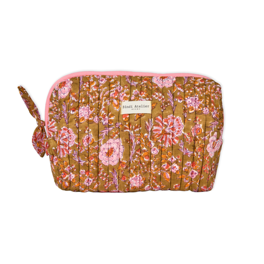 Bindi Atelier - Wholesale Toiletry Bag - Women's - block-printed cotton toiletry bag - Kiala1