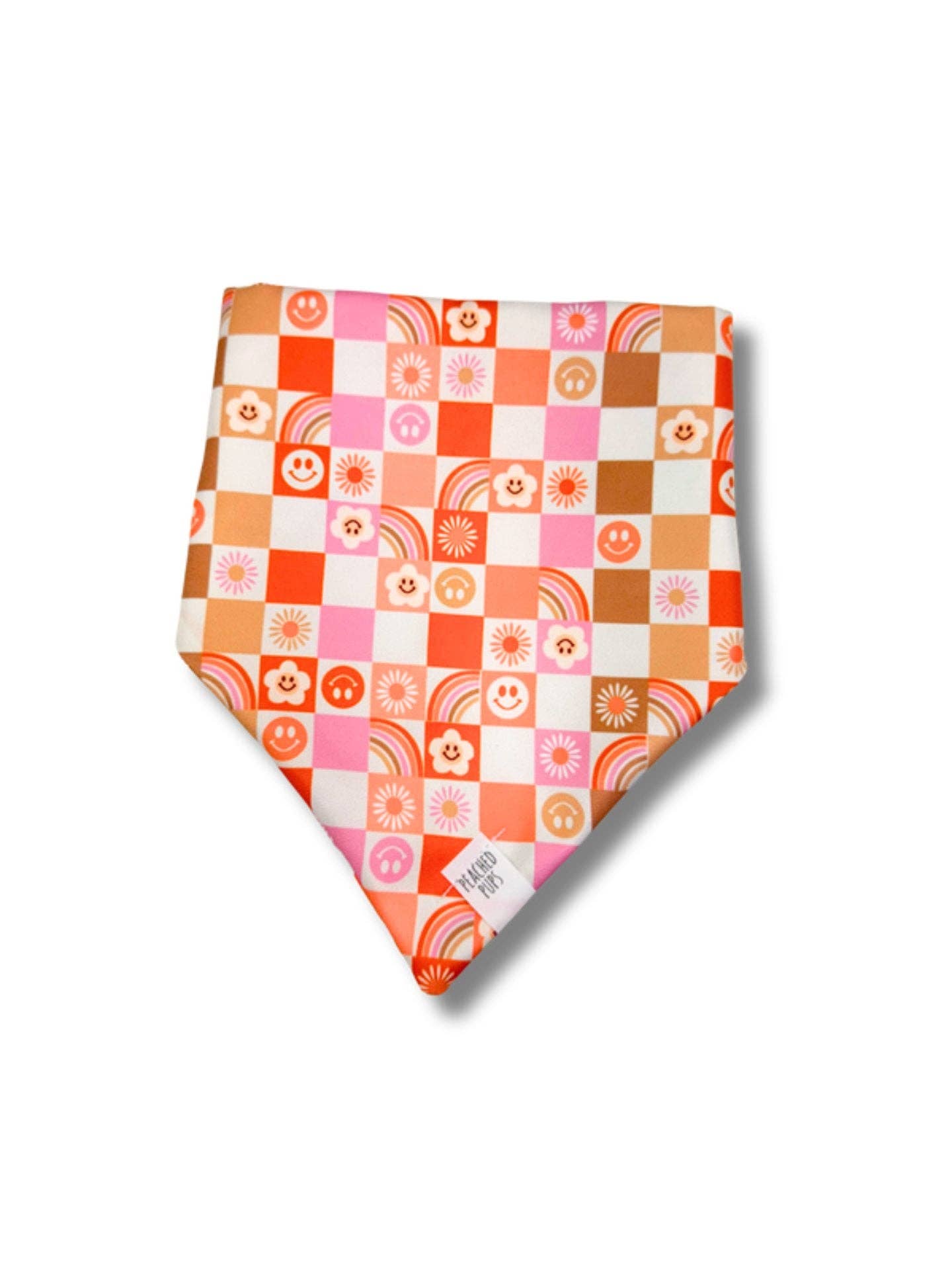 Peached Pups - Vendita all'ingrosso Bandana - Cani - Bandana per cani Retro Arcobaleno0