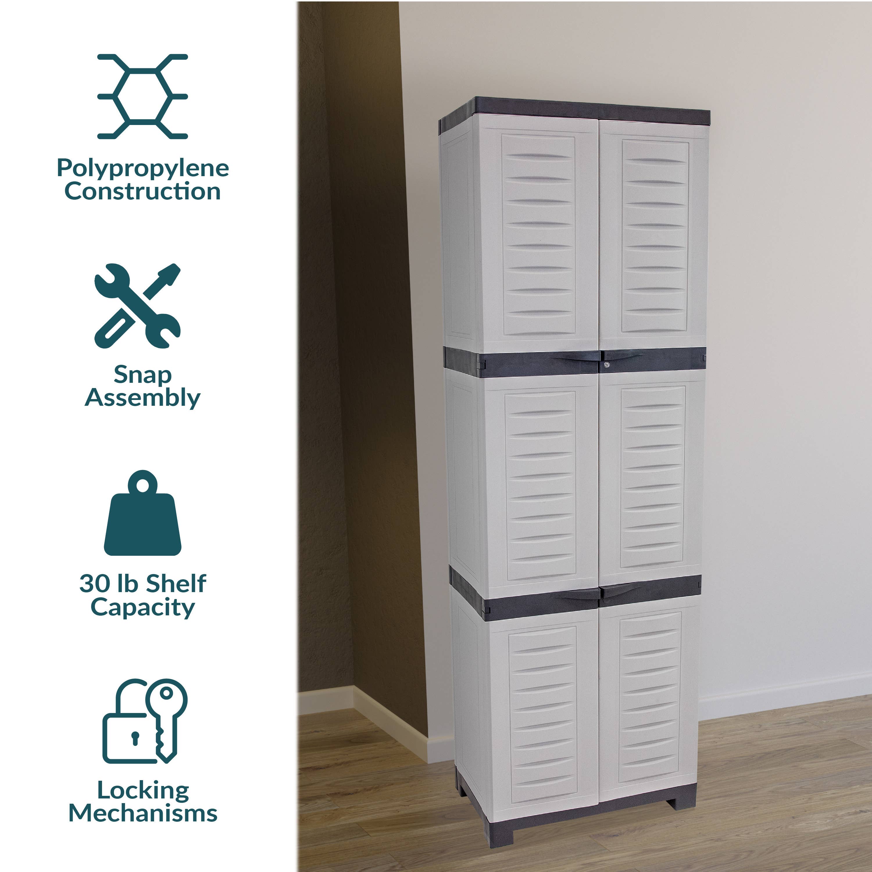 Sunnydaze Decor - Wholesale Cabinet - Lockable Storage Cabinet with 4 Shelves - Gray - 72"2