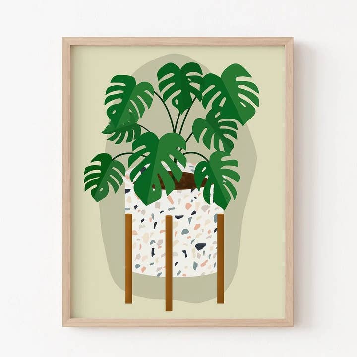 Monstera Plant Art Print for wholesale by Golden Paper Goods