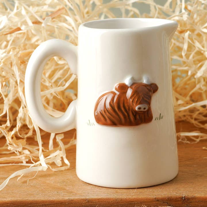 Pot à lait de vache Bramble Farm Highland dans une boîte cadeau pour la vente par CGB Giftware