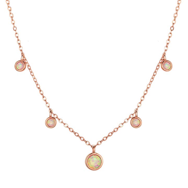5 Opal Drop Halsband - Rose Gold för wholesale av Heilo Jewelry