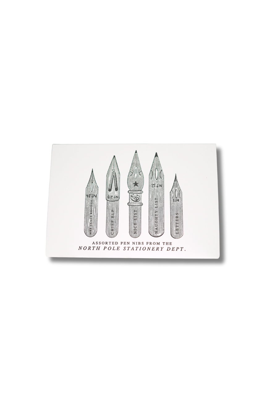 soch and co - Wholesale Christmas Card - North Pole pen nibs letterpress Christmas card0