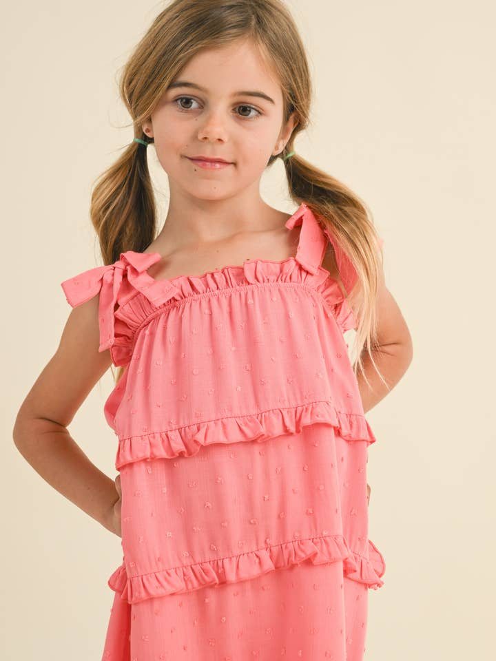 heart and arrow - Wholesale Dress – Kids - TWEEN KIDS GIRLS WOVEN TIERED MIDI DRESS (4-6X)2