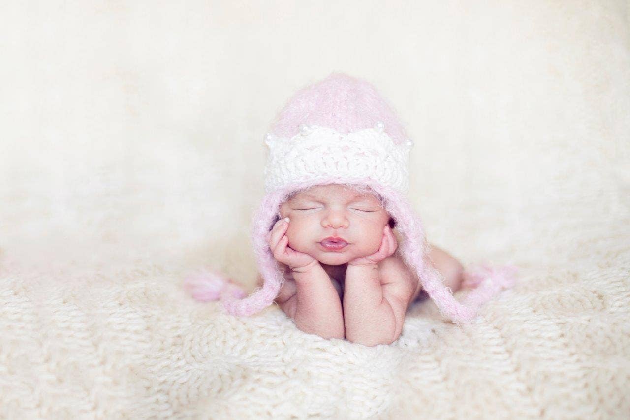 The Daisy Baby LLC - Wholesale Newborn/Knit Hat - Baby - Soft Pink Princess Crocheted Handmade Heirloom Baby Gift Hat